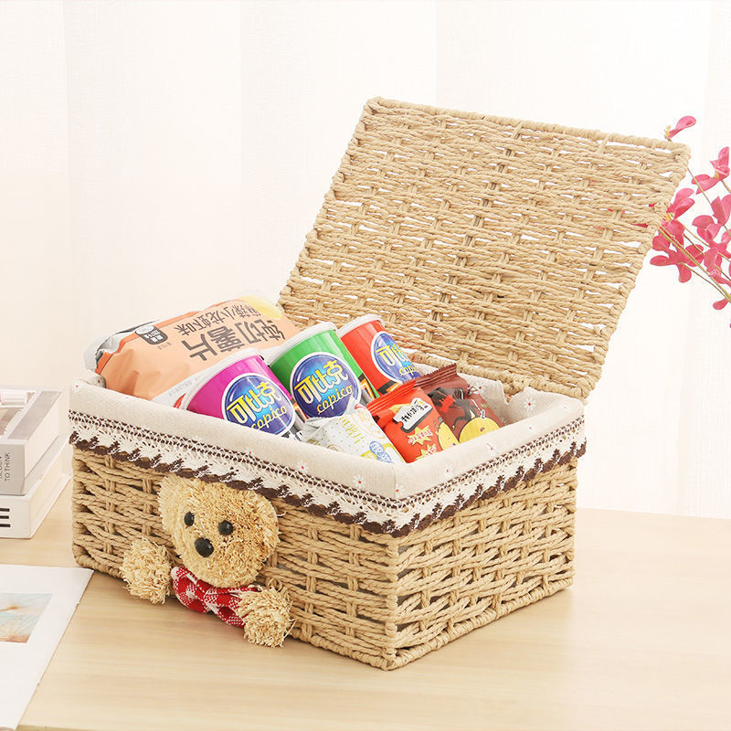 Net red picnic basket hand-woven for household picnic lawn garden stall night market basket for clothing storage basket details Picture