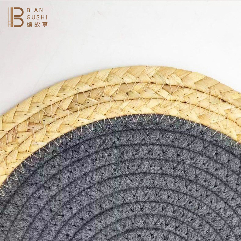 Factory direct calabash placemat straw insulation pad round tray pad bowl pad pot pad creative double patchwork cotton rope placemat Application Scenario