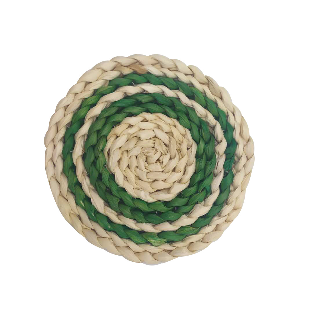 Manufacturers direct dyed corn husk placemats hand-woven casserole mat table heat insulation straw placemats Item Picture