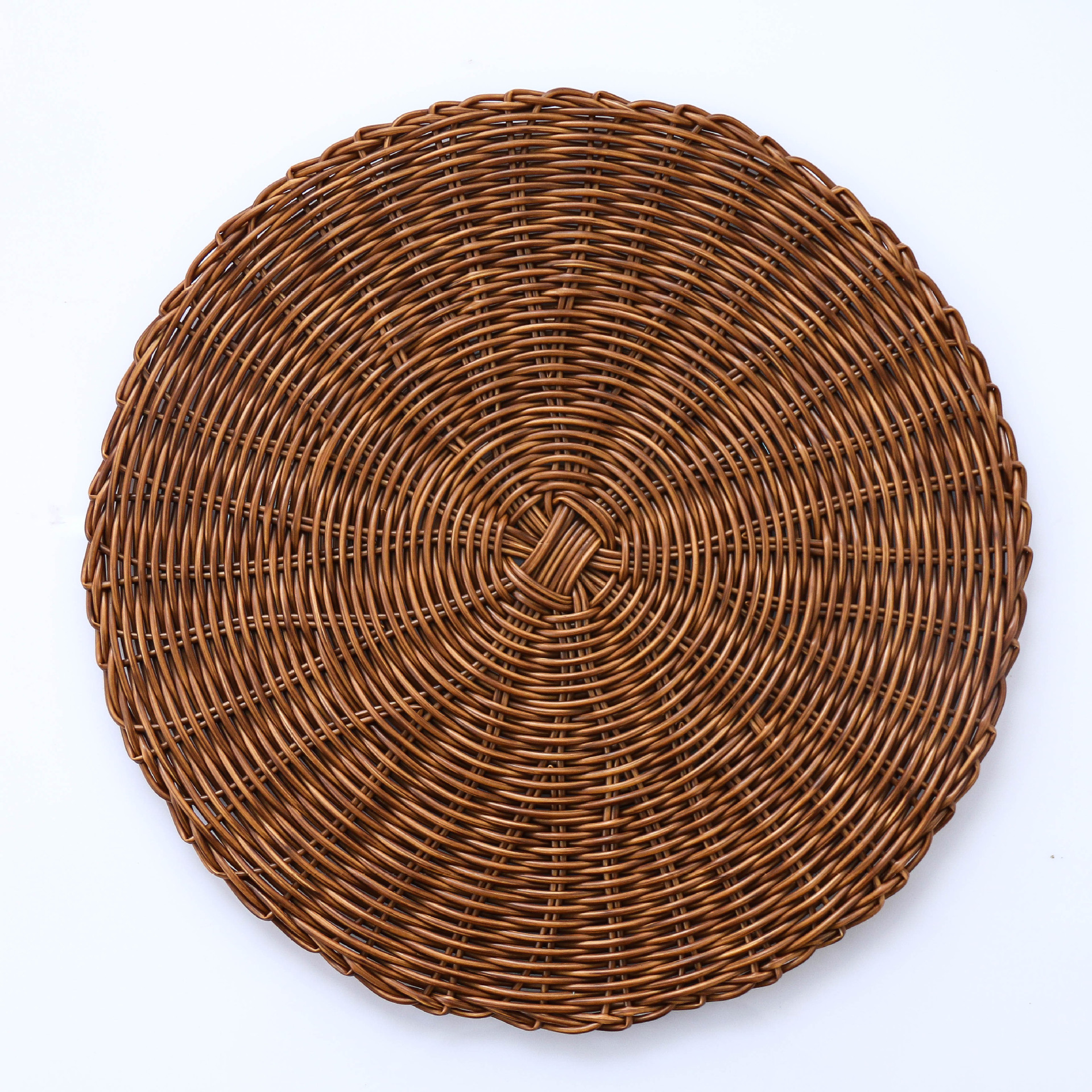 PP imitation rattan woven placemat PVC anti-slip heat insulation pad pastoral style wedding decoration table cushion coasters Item Picture