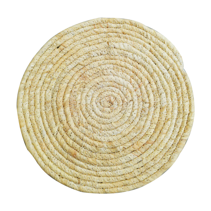 Japanese straw heat insulation mat household anti-ironing mat Western placemat anti-slip mat circular placemat tray mat bowl mat pan mat Item Picture
