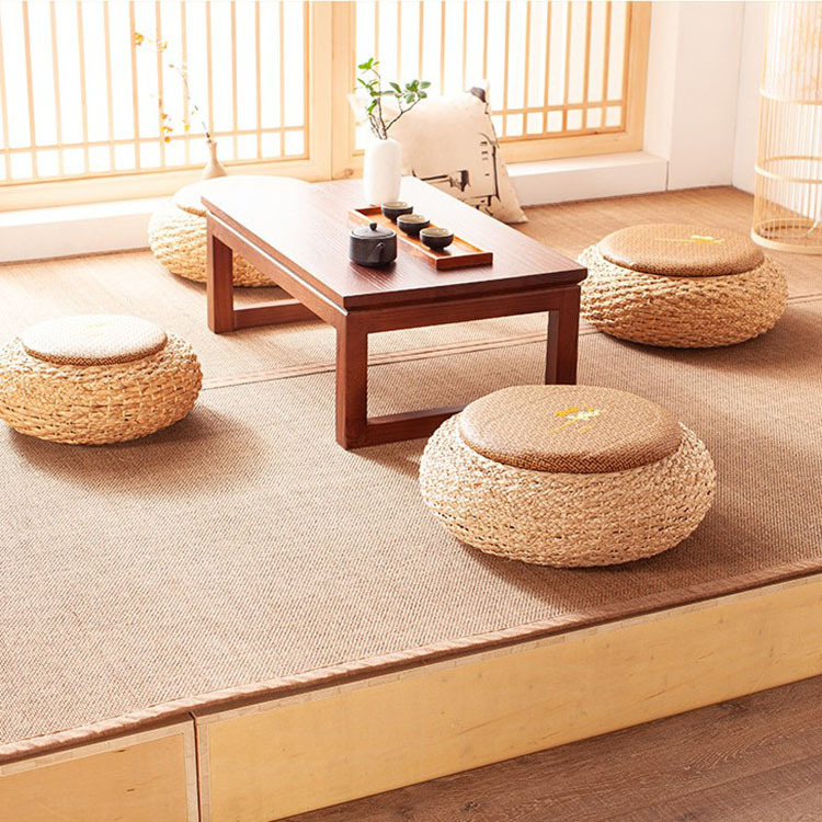 Handmade rattan futon mat tatami straw mat meditation mat mat thickened straw mound thickened round cushion full figure