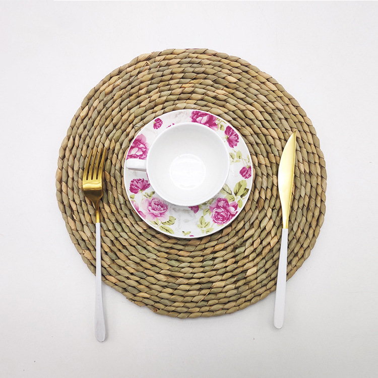 Spot straw placemat, hand-woven table mat, heat insulation mat, Western food mat, cup mat, bowl mat, tray mat, casserole mat details Picture