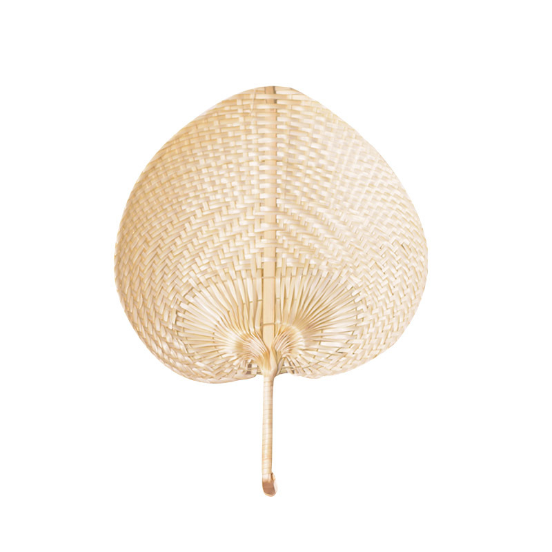 Pure handmade features peach bamboo woven fan summer fan artistic cool Pu fan small fresh creative hand fan Item Picture