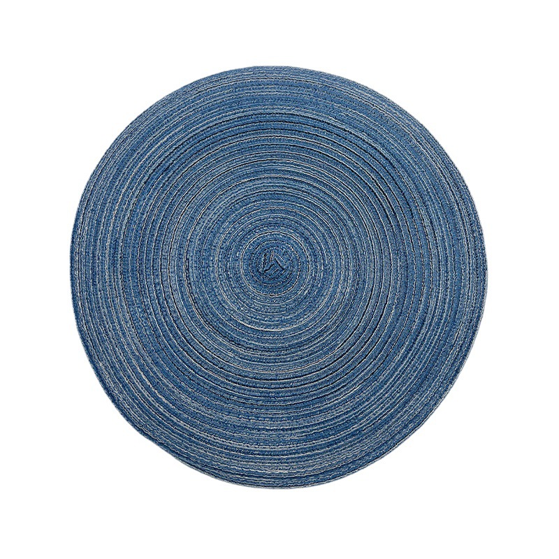 Nordic wind round woven cotton place mat Western place mat anti-hot heat insulation table mat cup mat household daily pot mat Item Picture