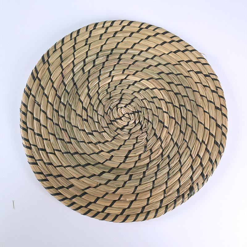 Weaved thatch placemat thickened insulated thatch braided straw placemat casserole mat Household daily casserole mat bowl mat Item Picture
