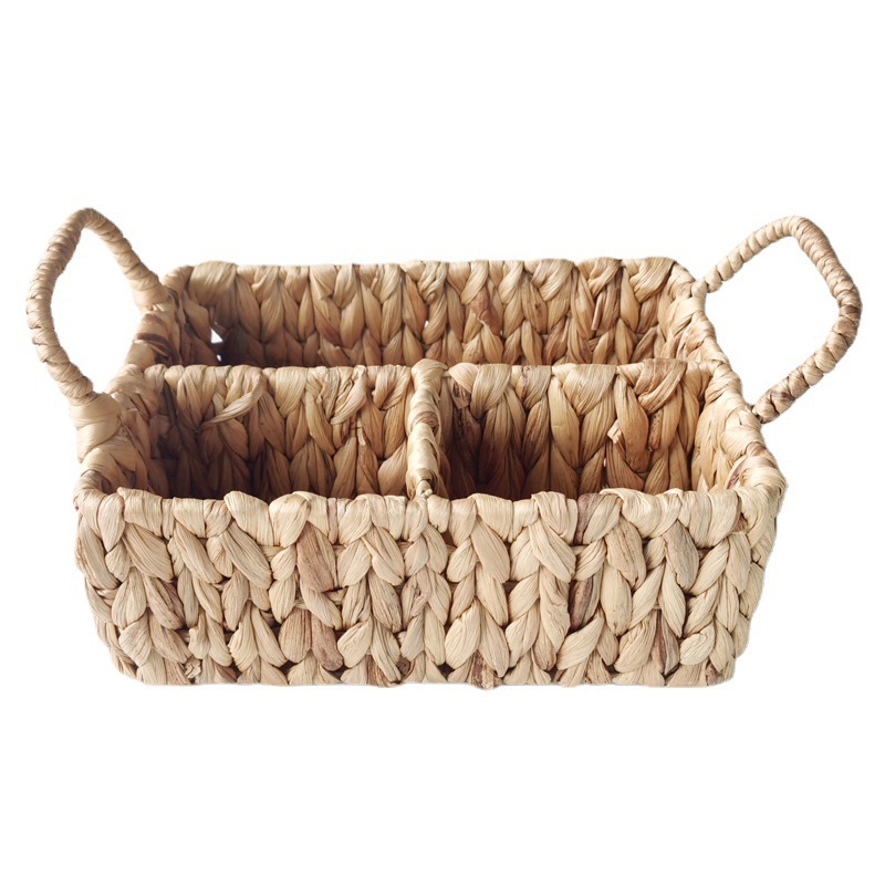 Amazon sells American garden water hyacinth storage basket desktop miscellaneous snacks finishing straw storage basket Item Picture