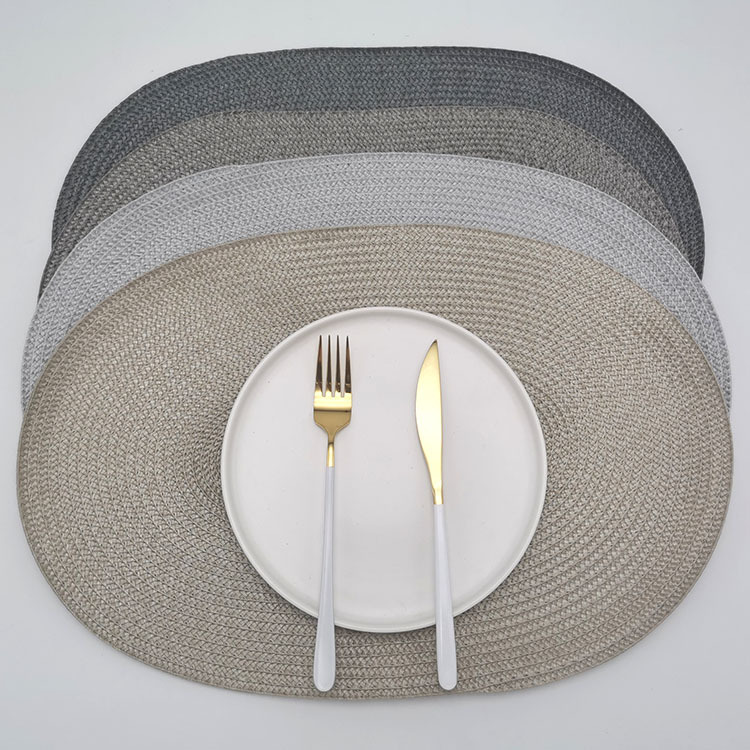 Factory direct pp placemat woven placemat waterproof durable Western placemat decorative mat insulation mat oval multi-color optional Application Scenario