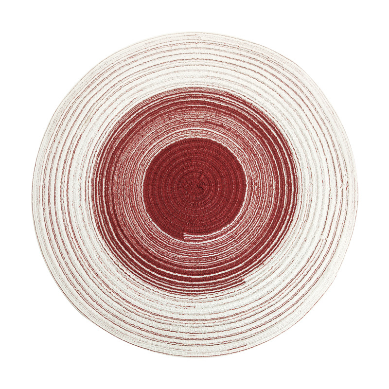 Placemat home Nordic style woven placemat color gradient Western placemat simple coaster anti-hot mat bowl mat insulation mat Item Picture