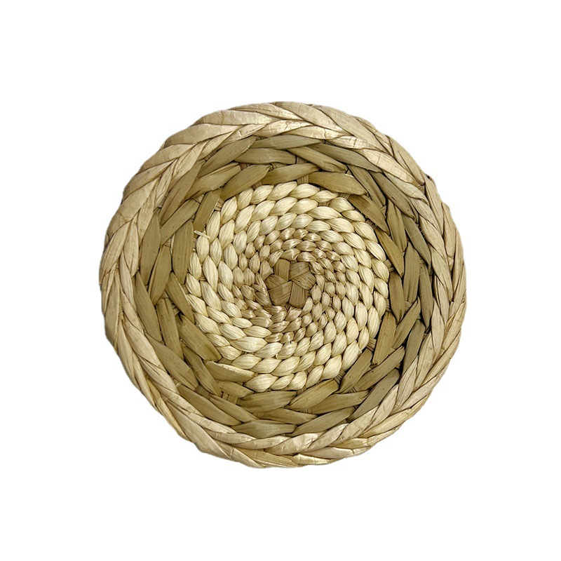 Japanese pastoral Fuga woven placemat handwoven coasters tabletop decoration decoration photo background circular mat Item Picture
