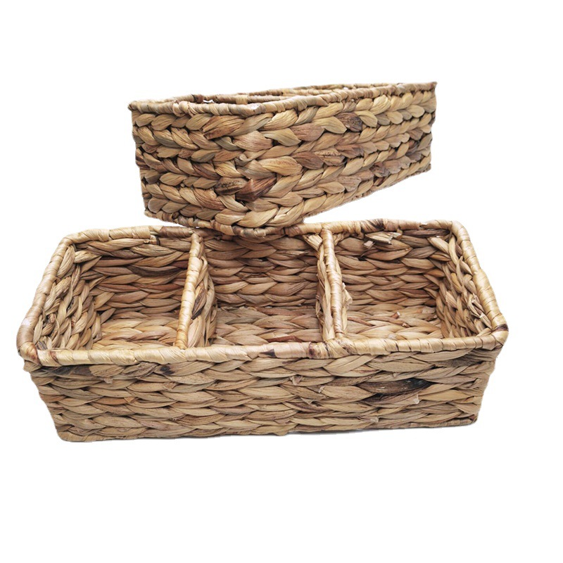 Amazon hot straw frame water hyacinth braided storage basket Water hyacinth storage frame braided debris storage basket Item Picture
