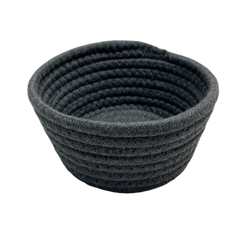 Manufacturers direct sales of pure color cotton rope storage basket hand-woven environmental protection cotton string storage basket toy fruit storage basket Item Picture