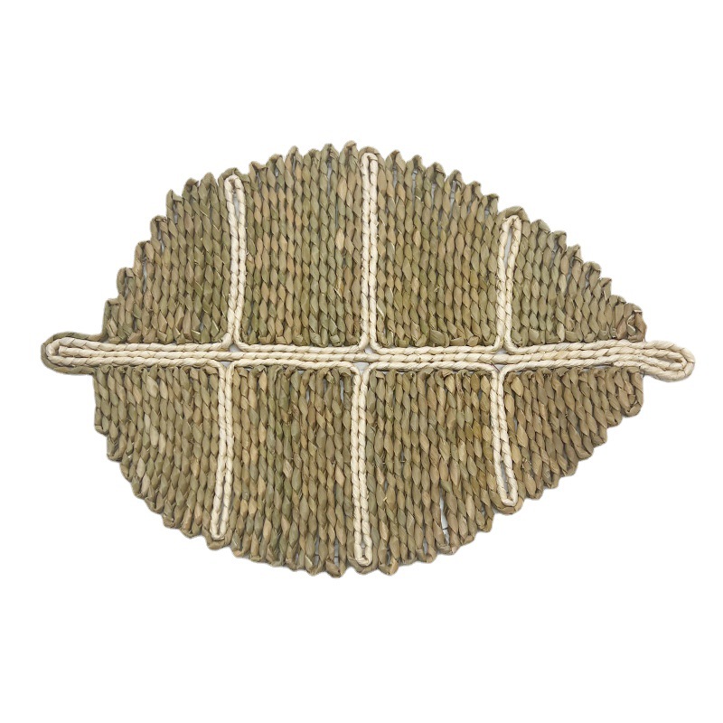Hand-woven grass leaf placemat pot pad Papyrus woven anti-ironing pad creative leaf bowl pad cup pad heat insulation pad Item Picture