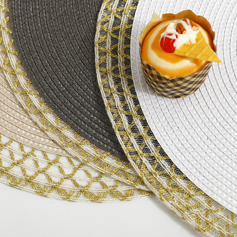 Circular phnom penh hollow out pp placemat cup cushion hotel table heat insulation mat pure color Western placemat table decoration Application Scenario