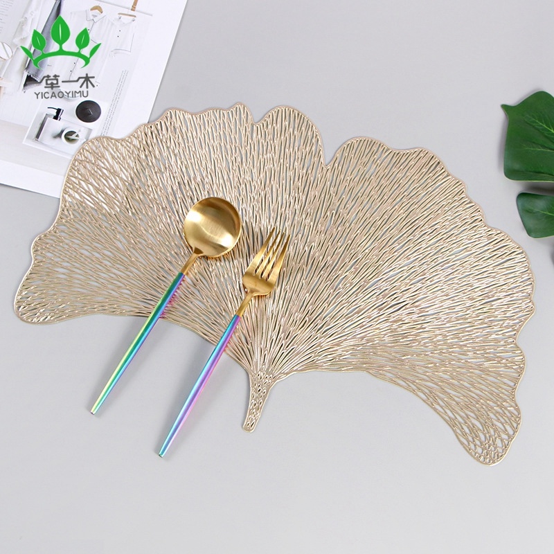 Creative European PVC bronzing placemats Thermal insulation placemats Hotel placemats Application Scenario