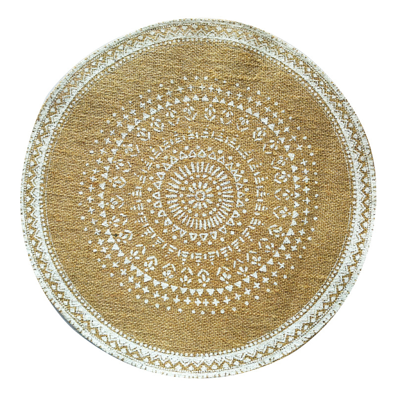 Hand-woven cushion jute placemat heat insulation cushion cotton and linen Western placemat decorative cushion shooting props vase cushion Item Picture