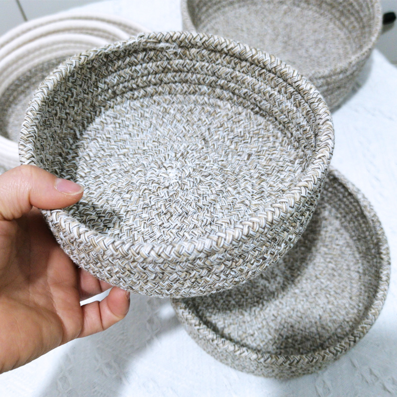 Storage basket cotton rope woven storage basket desktop storage basket cosmetics storage basket Application Scenario