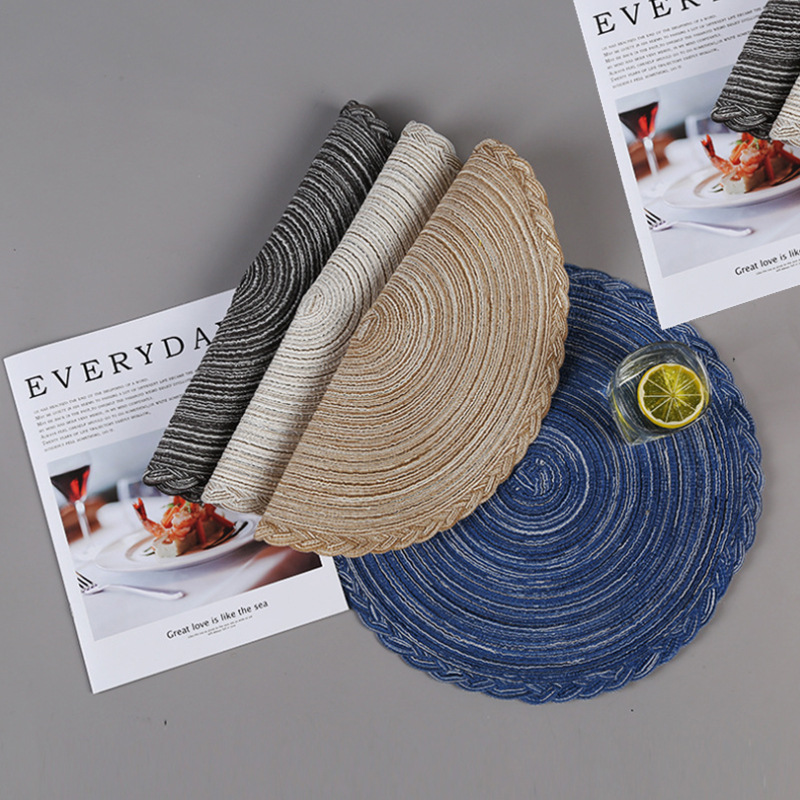 Japanese ramie Nordic tableware cotton yarn pot mat heat insulation placemat bowl mat woven placemat non-slip mat Application Scenario