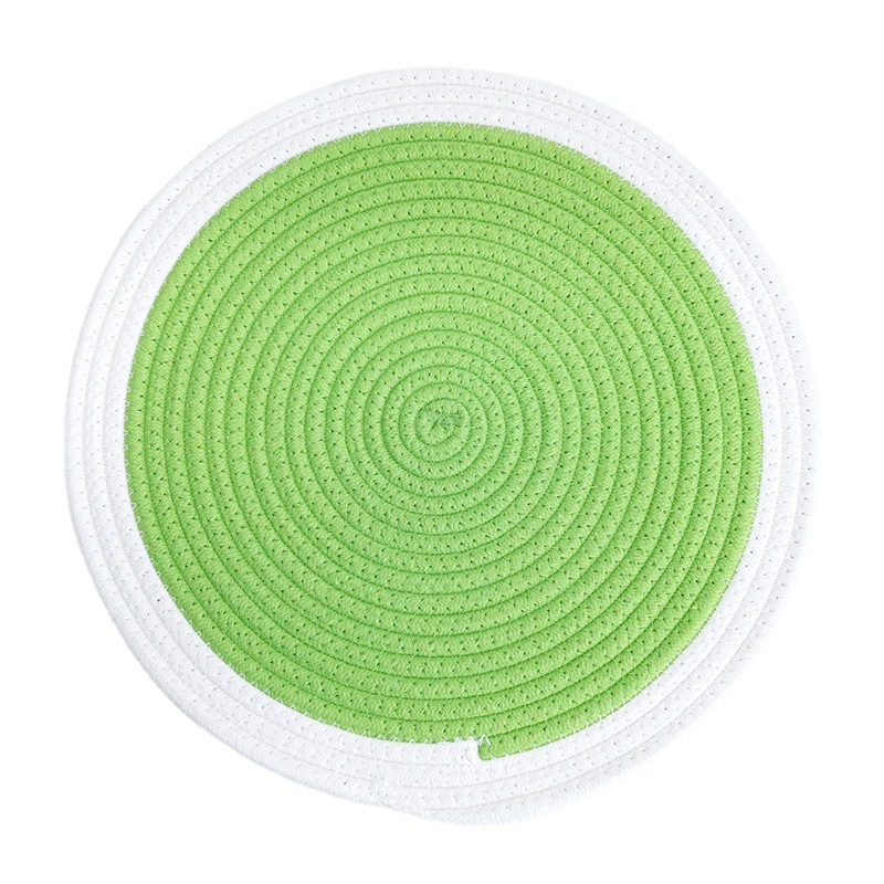 Cotton rope braided placemat simple round thickened table cushion pot cushion heat insulation cushion tray cushion bowl cushion cushion Western placemat Item Picture