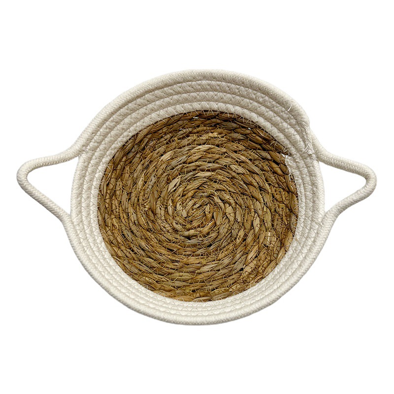 Japanese simple hand-woven dandelion storage basket environmental protection cotton rope cotton thread storage basket toy sundries storage basket Item Picture