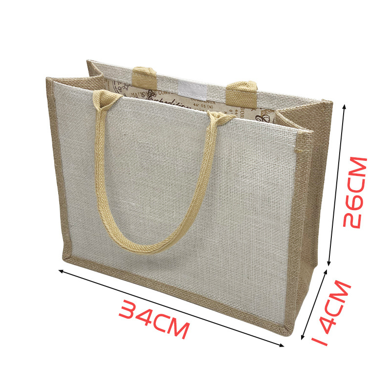 Simple non-printed linen handbag can be customized logo hand bill of lading shoulder shopping bag gift jute cotton jute bag Application Scenario