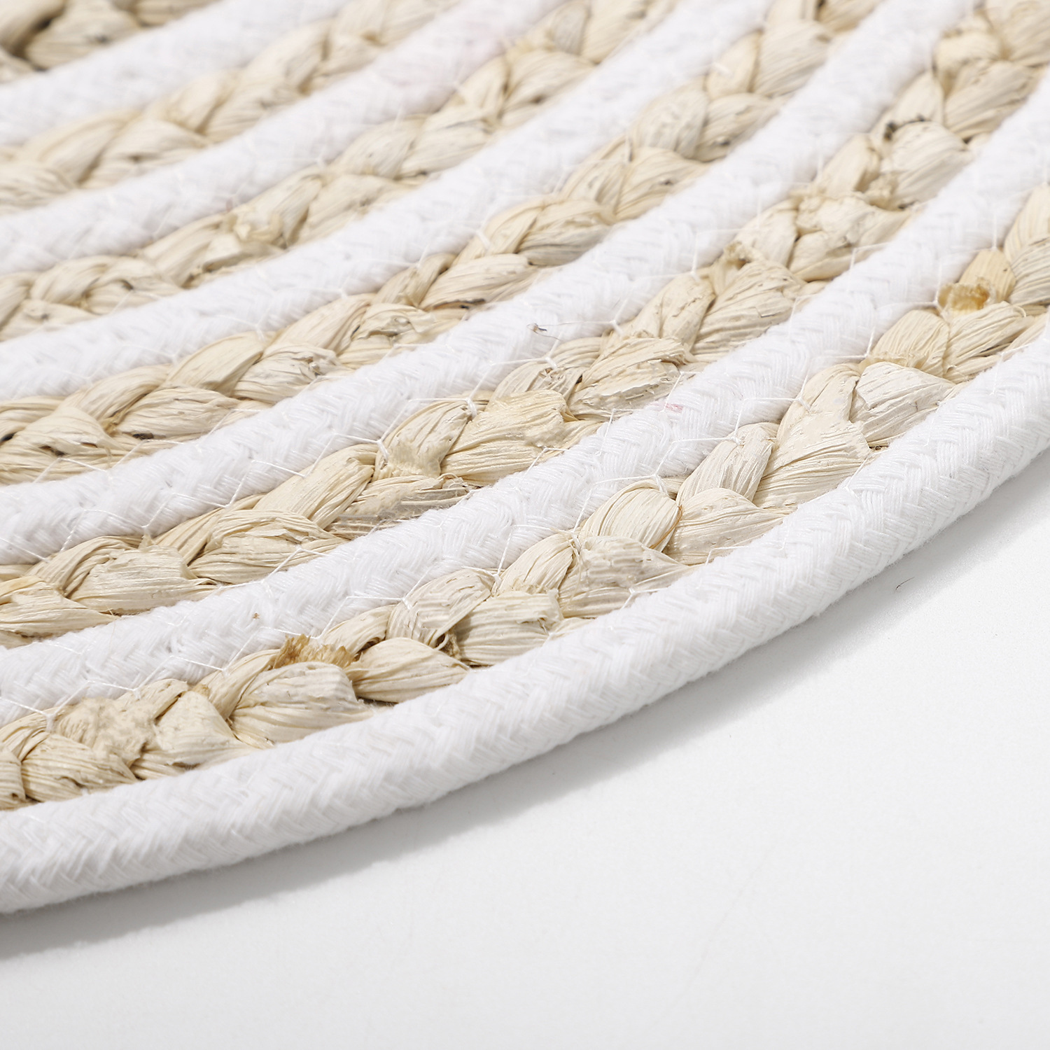 Nordic simple cotton rope woven coasters thickened heat insulation table MATS hand woven tableware household water cup placemats details Picture