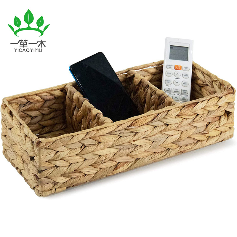 Amazon hot straw frame water hyacinth braided storage basket Water hyacinth storage frame braided debris storage basket