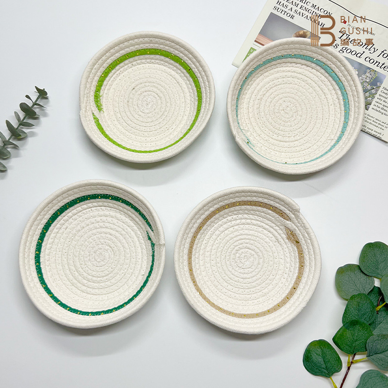 Japanese simple hand-woven dandelion storage basket environmental protection cotton rope cotton thread storage basket toy sundries storage basket