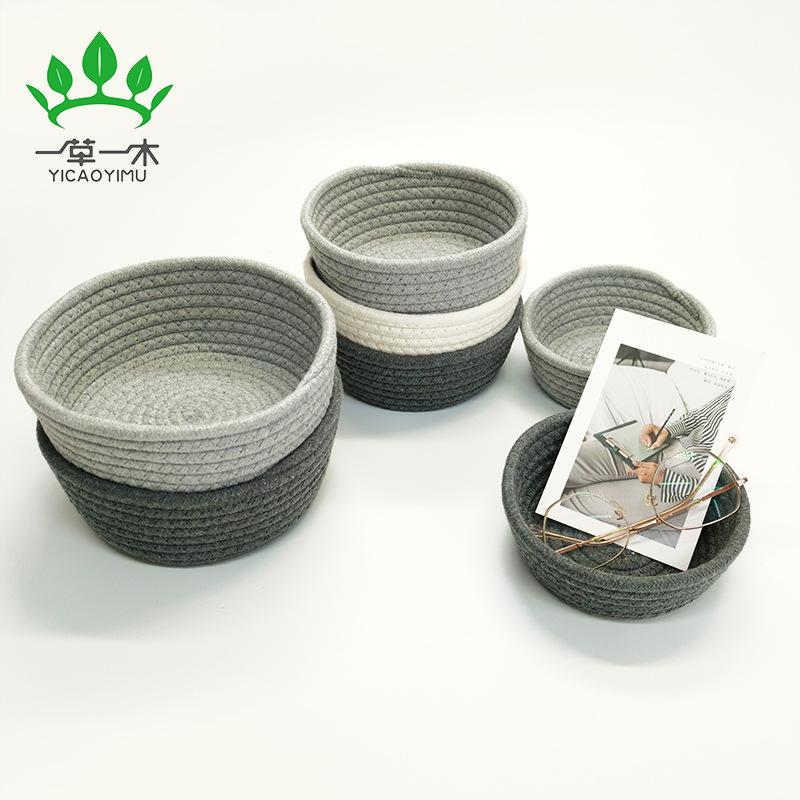 Cotton rope storage basket storage box storage box woven storage basket bed new storage basket