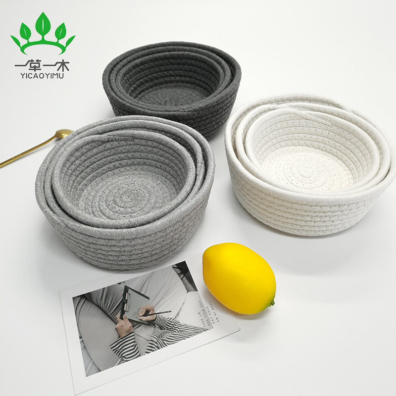 Cotton rope storage basket storage box storage box woven storage basket bed new storage basket