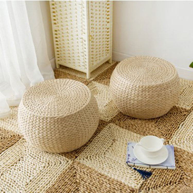 Manufacturers direct hand-woven round sitting block cushion tatami mat natural dandelion meditation bay cushion